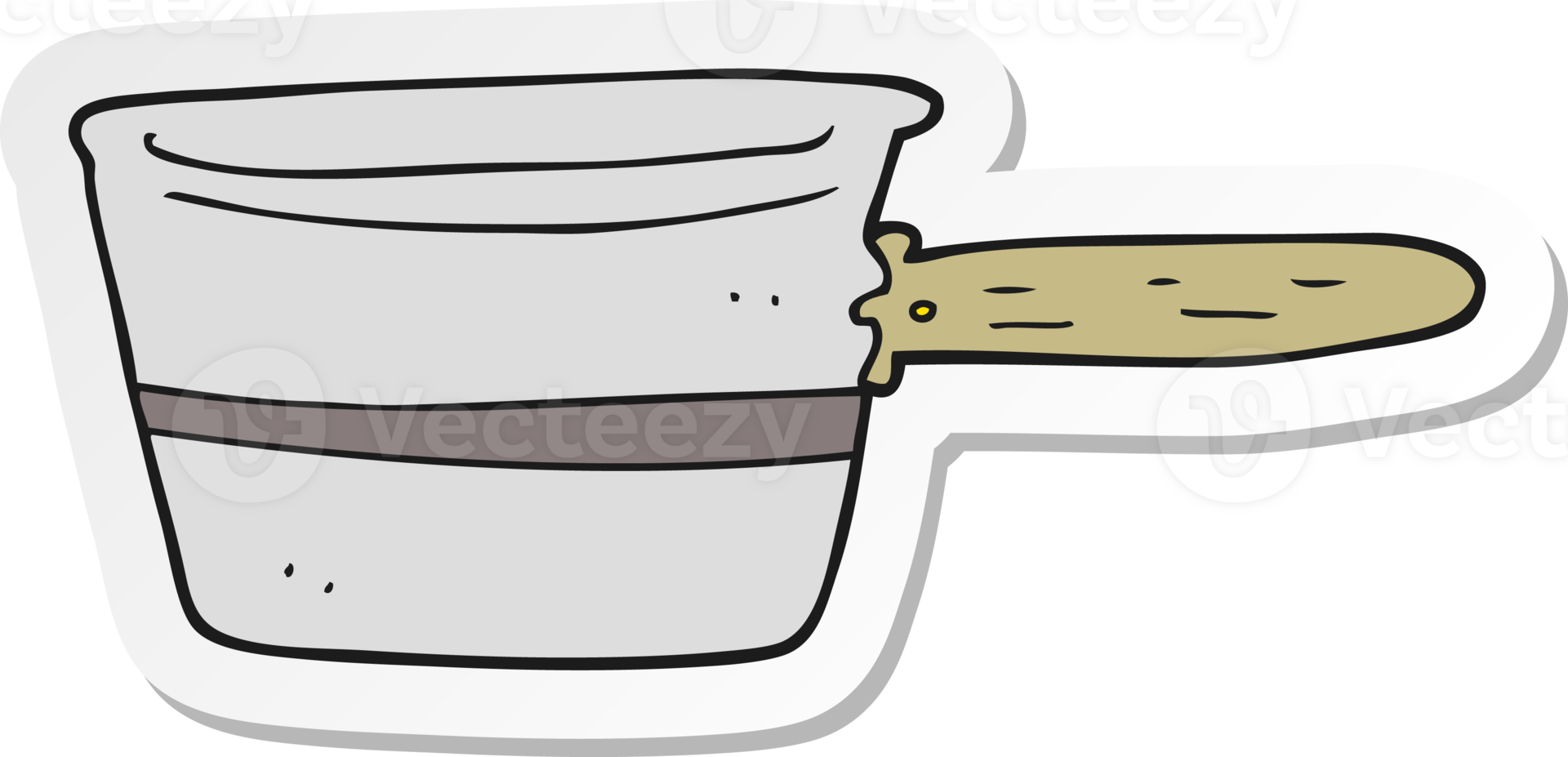 sticker of a cartoon saucepan png