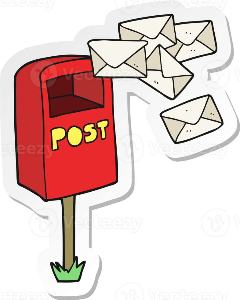 sticker of a cartoon post box png