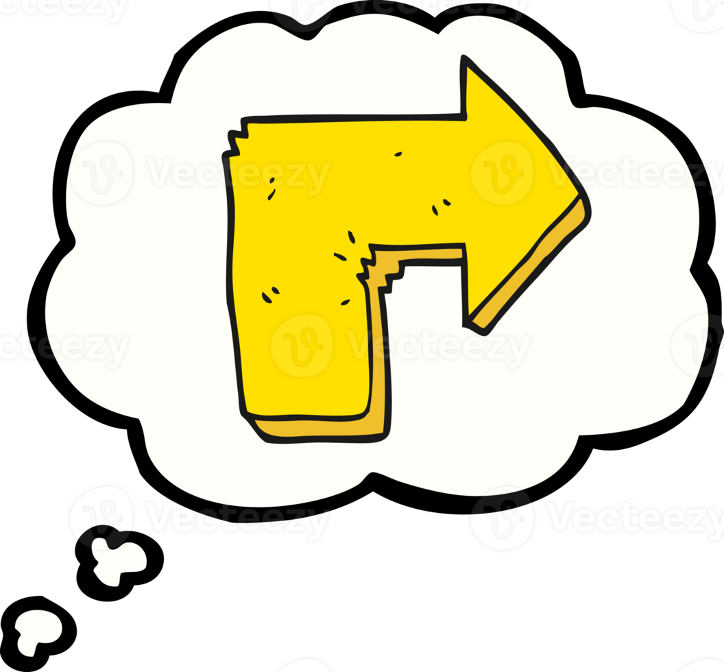thought bubble cartoon arrow png