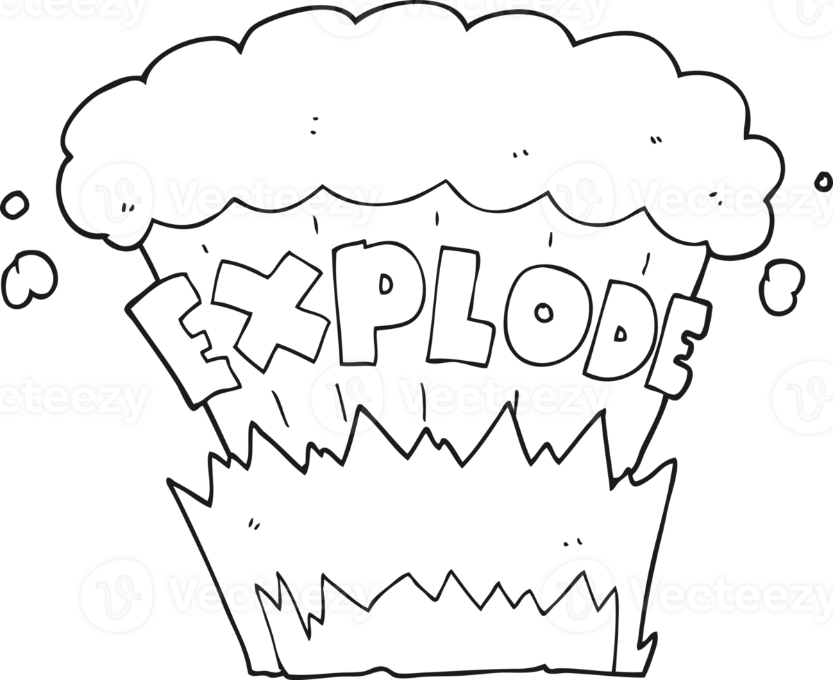 black and white cartoon explosion png