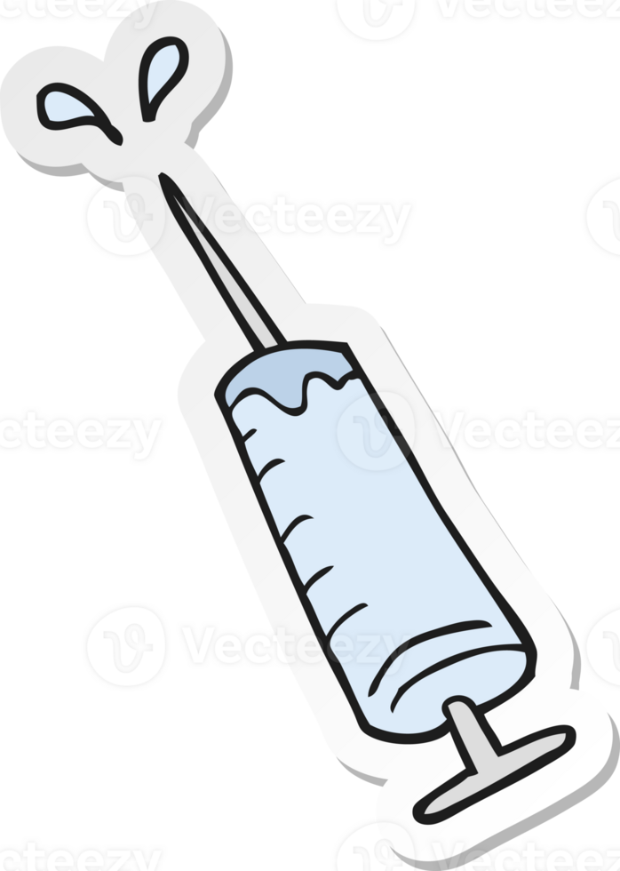 sticker of a cartoon medical needle png