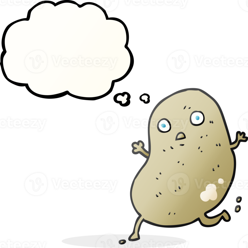 thought bubble cartoon potato running png