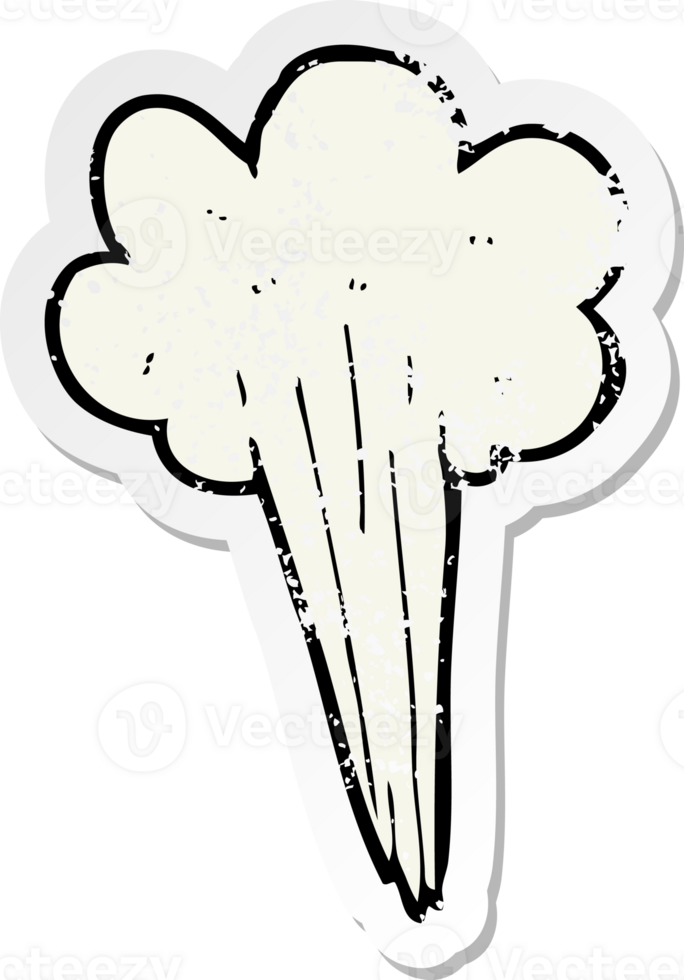 retro distressed sticker of a cartoon steam design element png
