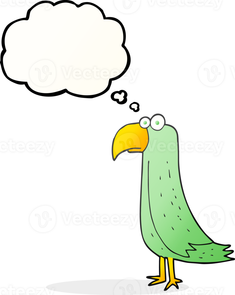 thought bubble cartoon parrot png