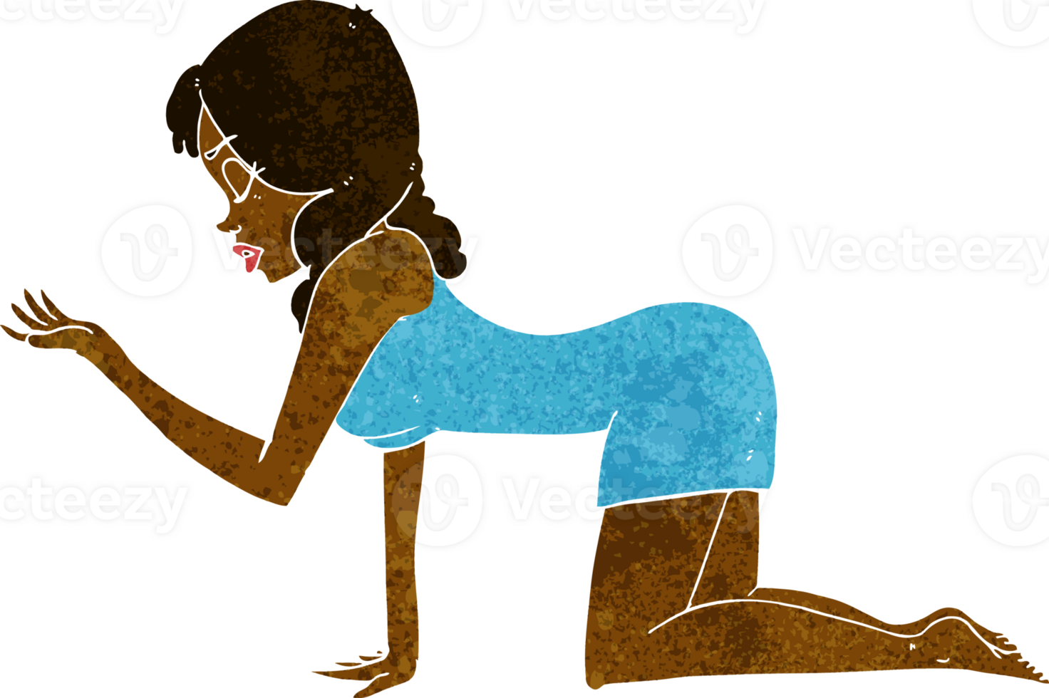 cartoon woman on all fours png