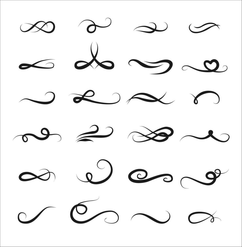 hand drawn wind doodle set, vector illustration.