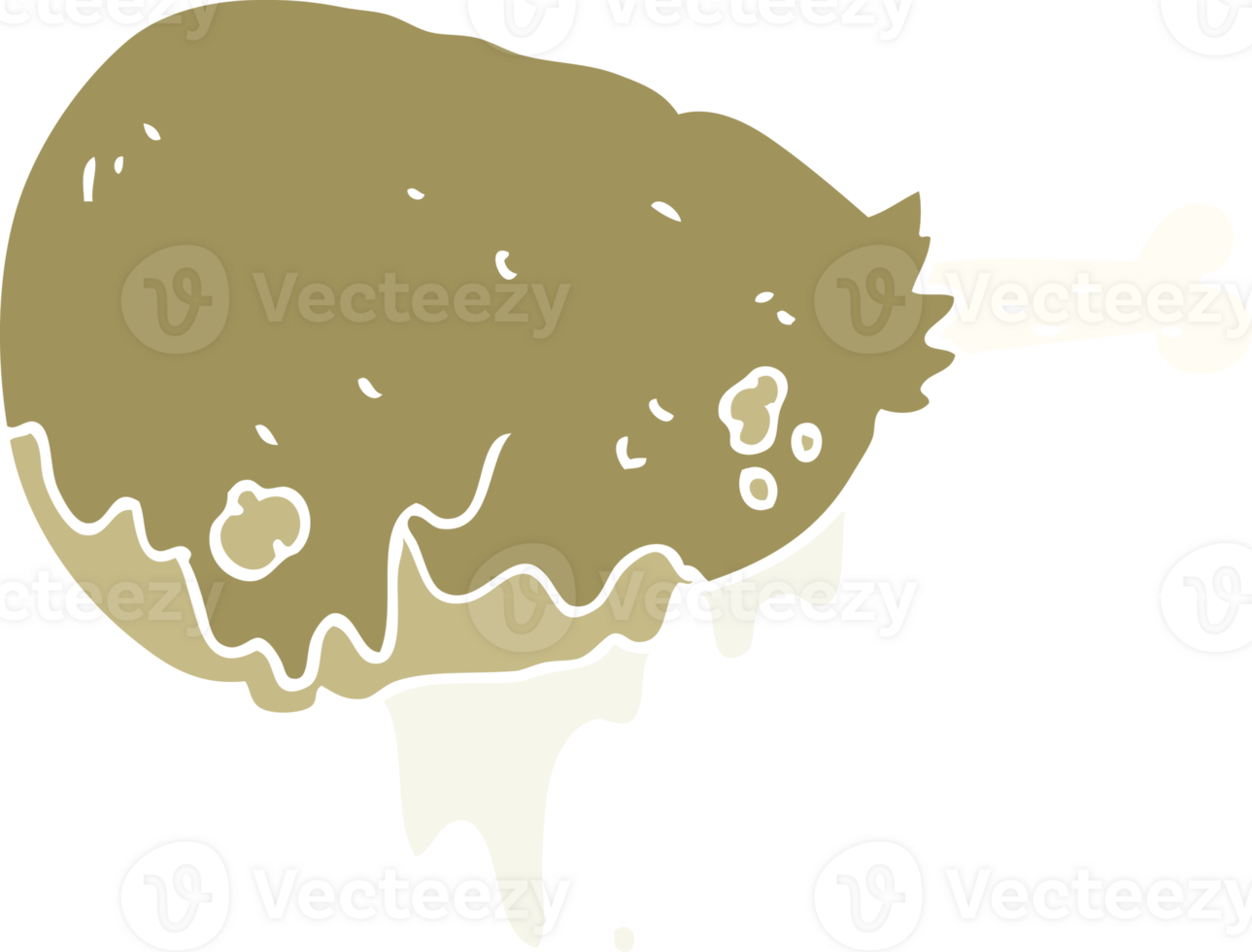 flat color illustration of a cartoon cooked chicken leg png