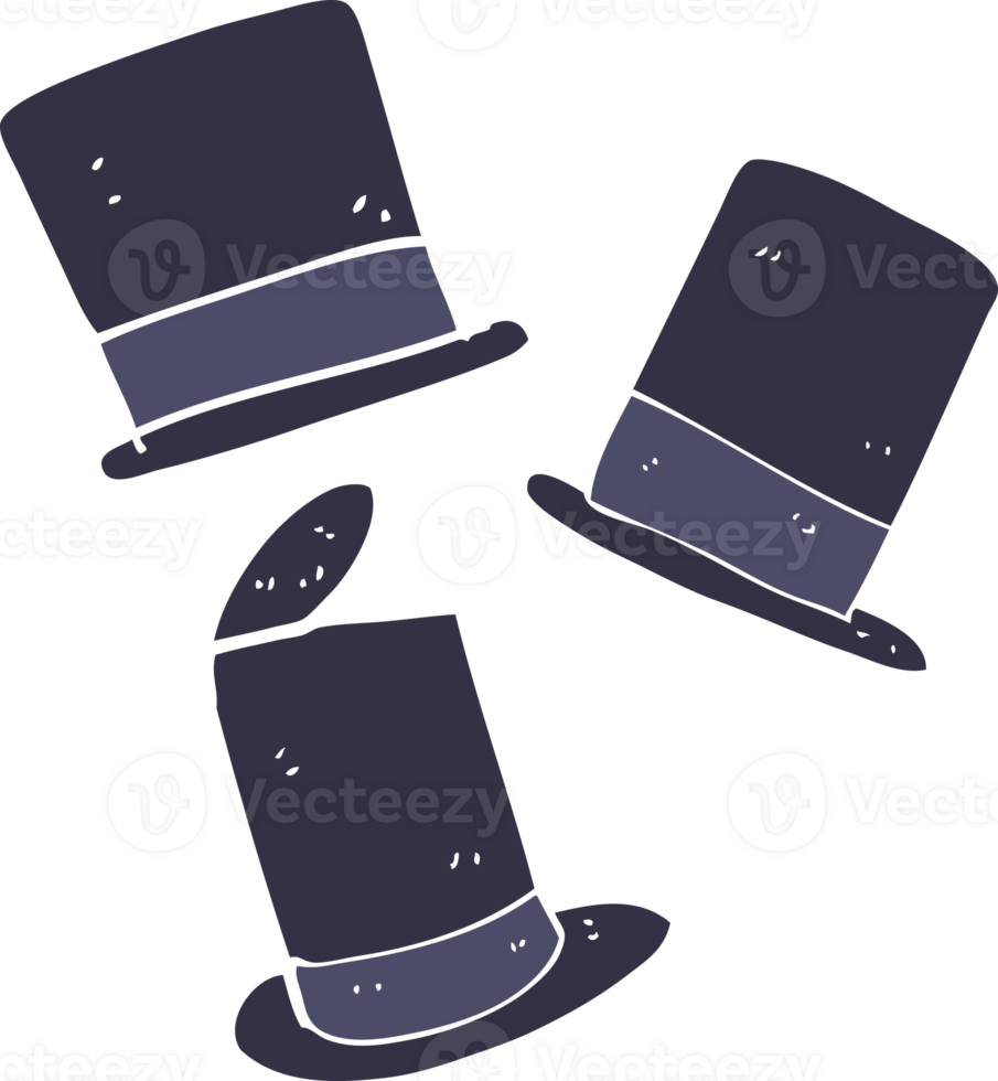 flat color illustration of a cartoon top hats png