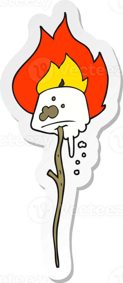 sticker of a cartoon toasted marshmallow png
