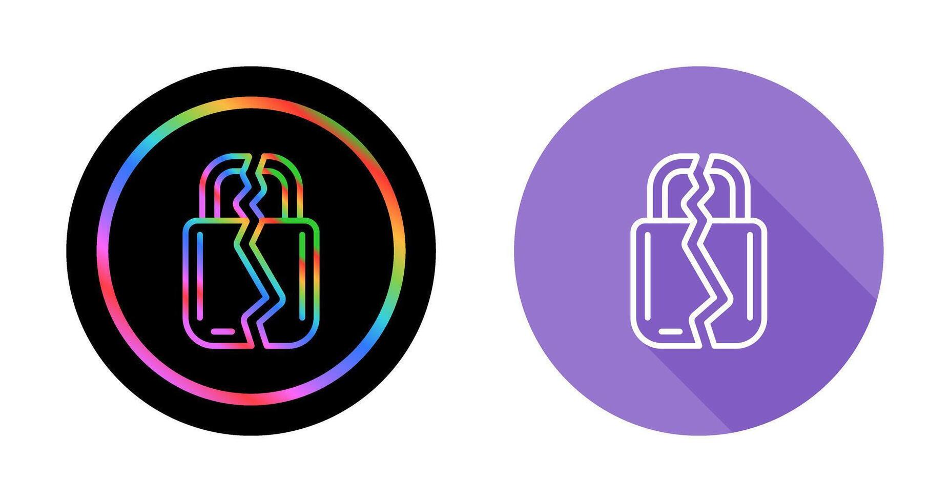 Brocken Padlock Vector Icon