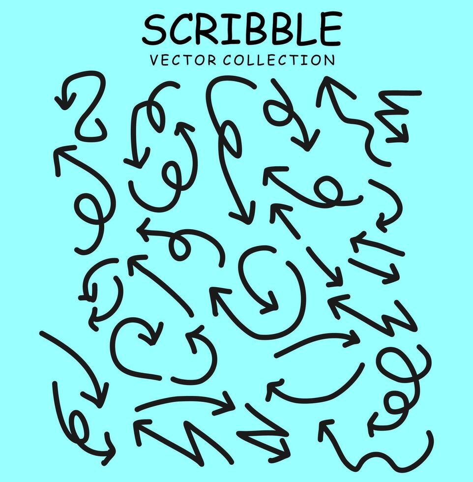 Set of hand drawn ink pen scribbles vector