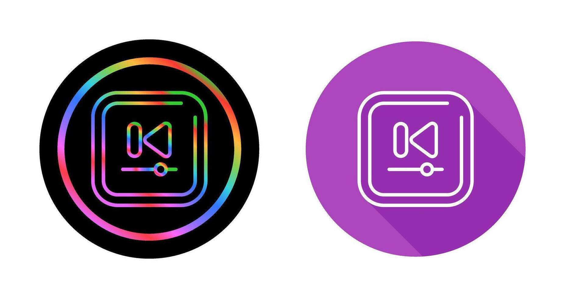 Video Previous Track Square Vector Icon