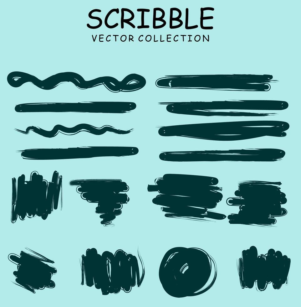 Charcoal pencil curly lines and squiggles. Scribble brush strokes vector set. Hand drawn marker scribbles. Black pencil sketches. Brush stroke lines, squiggles, daubs isolated.