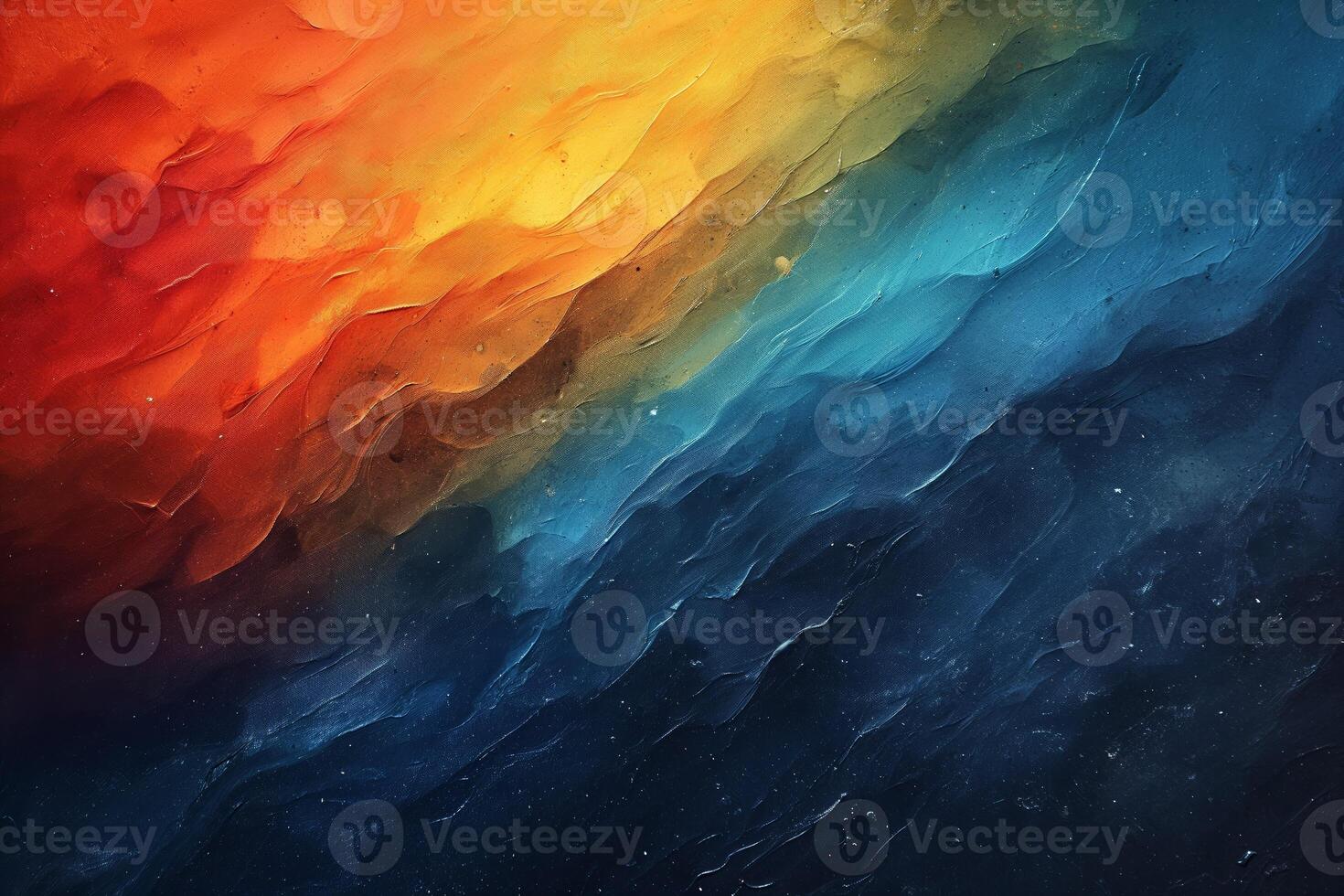 AI generated Abstract art focusing on grainy gradients. A canvas where fine, sand-like grains blend through a spectrum of colors, from deep blues to vibrant oranges. photo