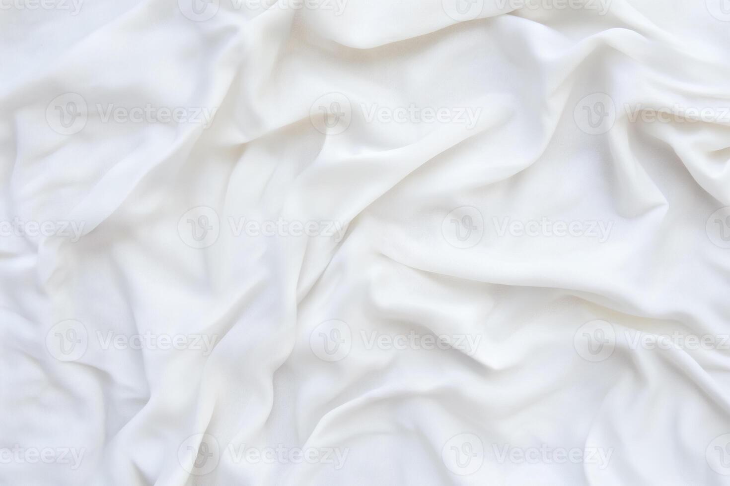 AI generated Minimal abstract white background smooth curve Satin Silky Cloth for background. Rippled white silk fabric texture. photo