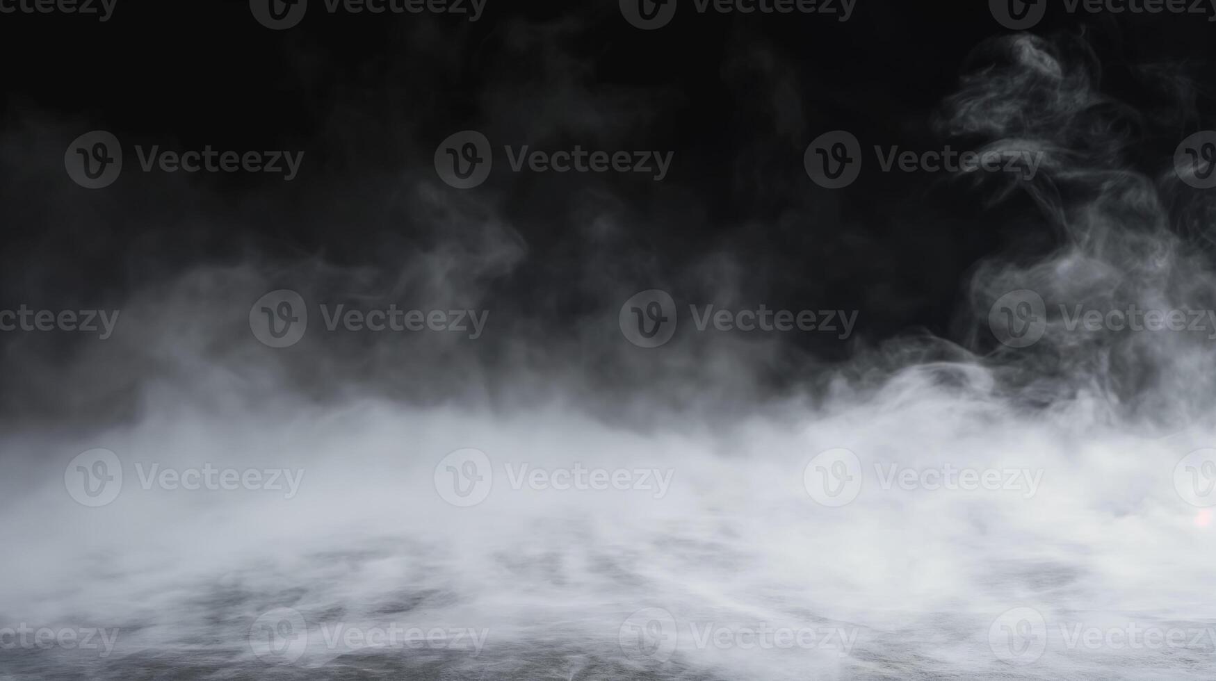 AI generated White smoke on black or dark background. Abstract Smoke In Dark Background, abstract Smoke Background lighting from above. Neon Lights, Searchlight. Copy Space. photo