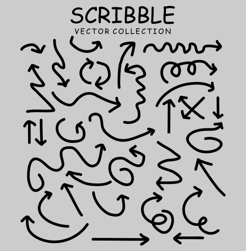 Set of hand drawn ink pen scribbles vector