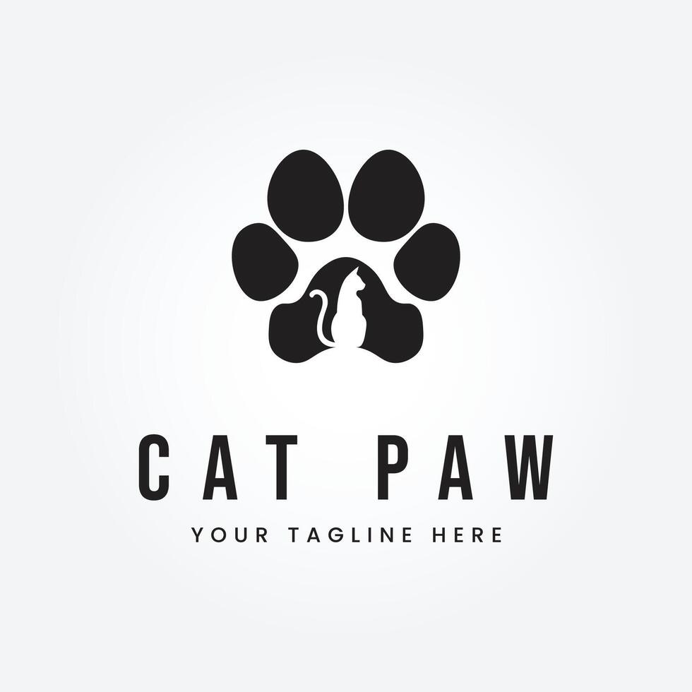 cat paw silhouette logo vector design