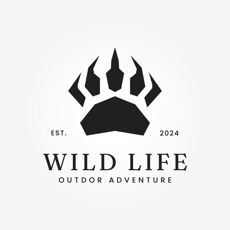 predator footprint adventure explore logo vector illustration design badge emblem vintage simple