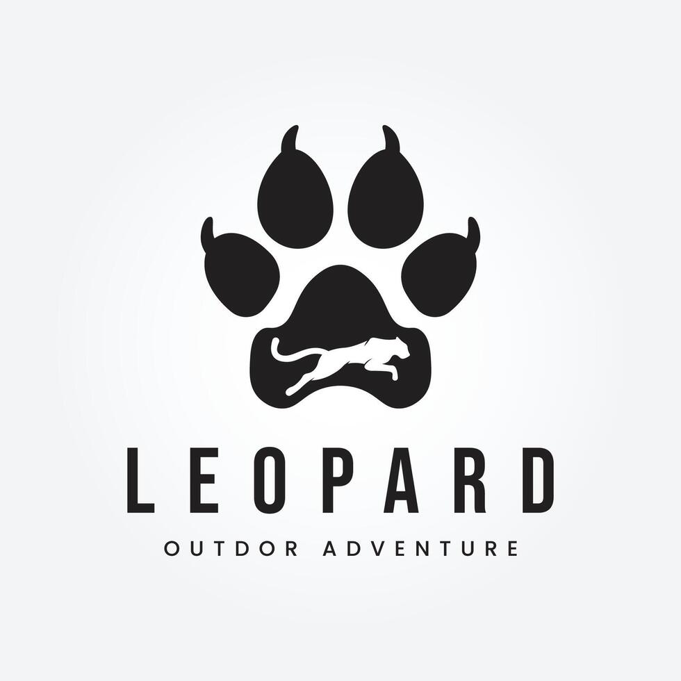 Panther paw leopard paw silhouette logo vector design