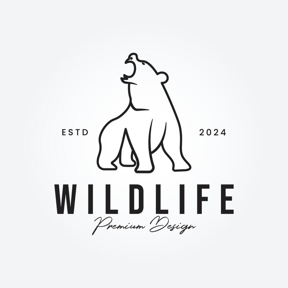 depredador oso Insignia logo vector ilustración diseño