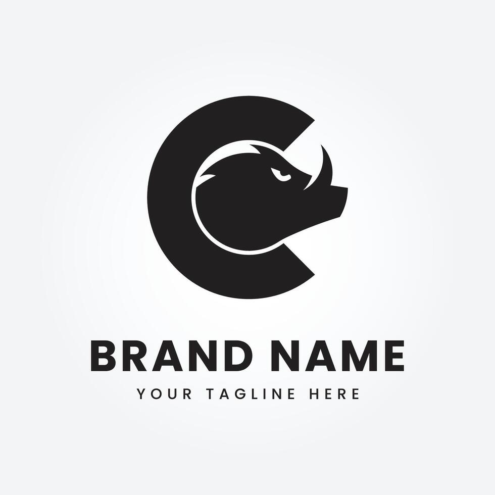 Boar logo design for company branding and business vector