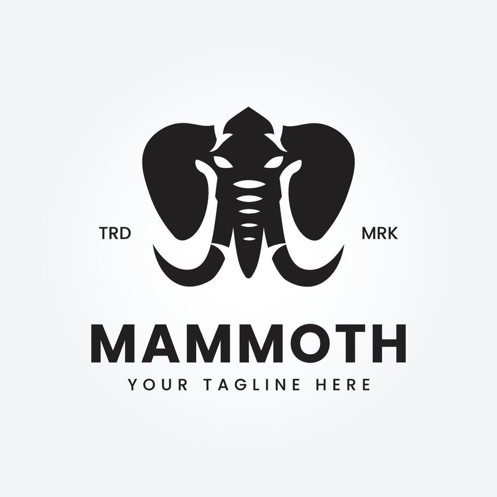 Mammoth head logo design vector illustration template