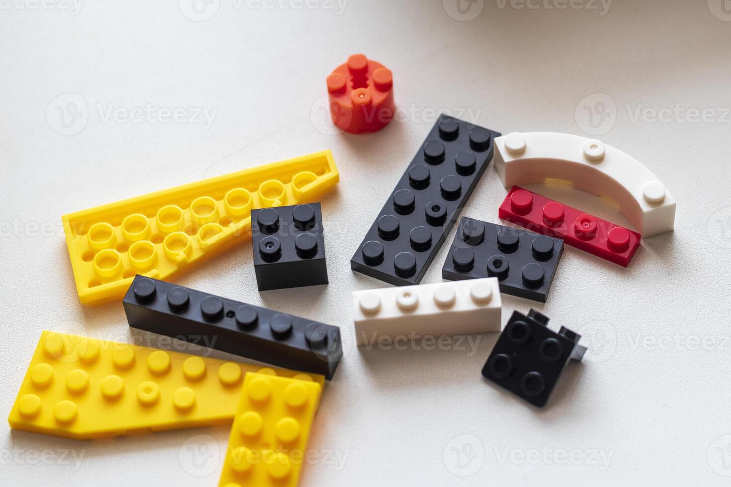 Close up shot of the building bricks. Toys photo