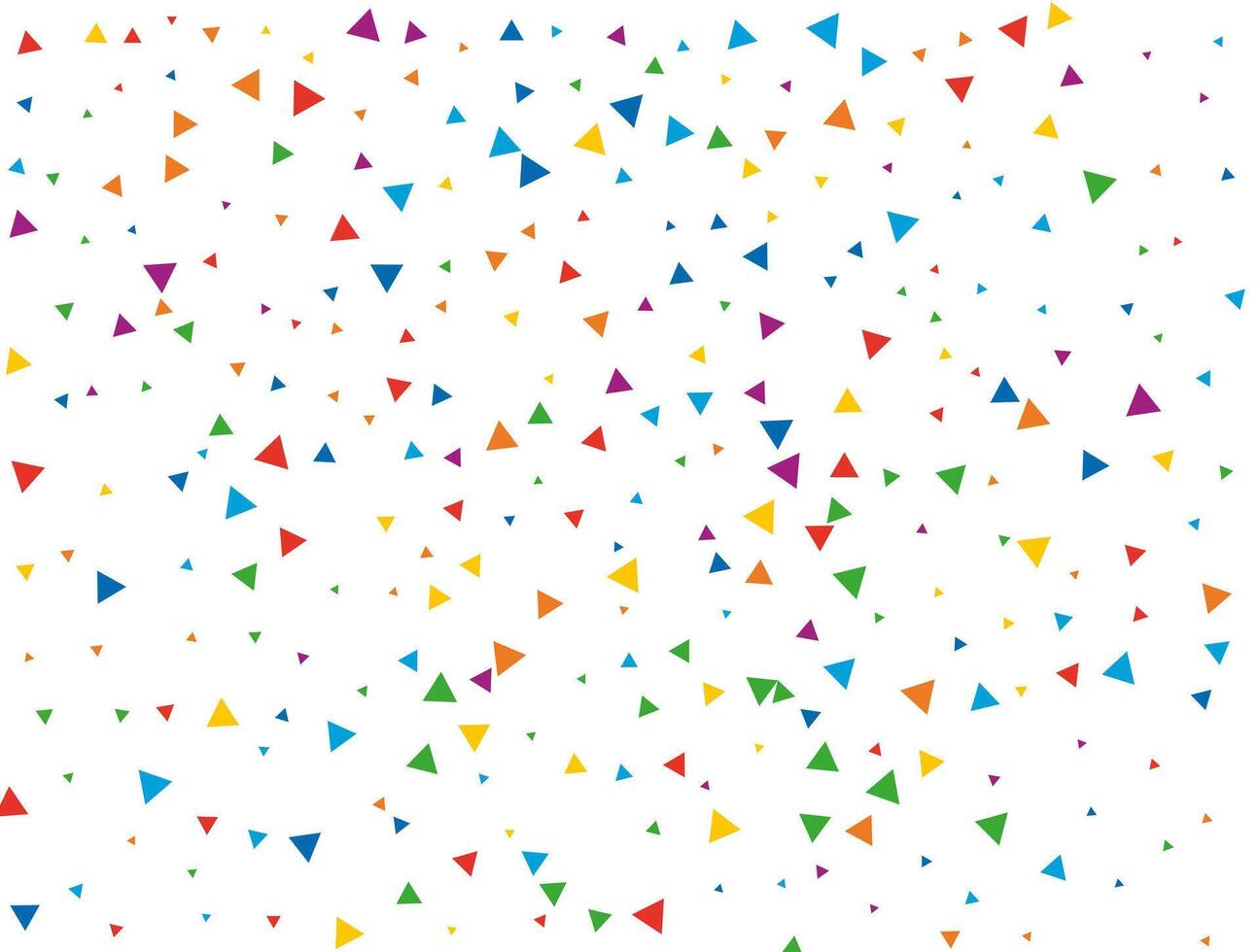 Triangular Confetti. Light Rainbow glitter confetti background. Colored festive texture. vector