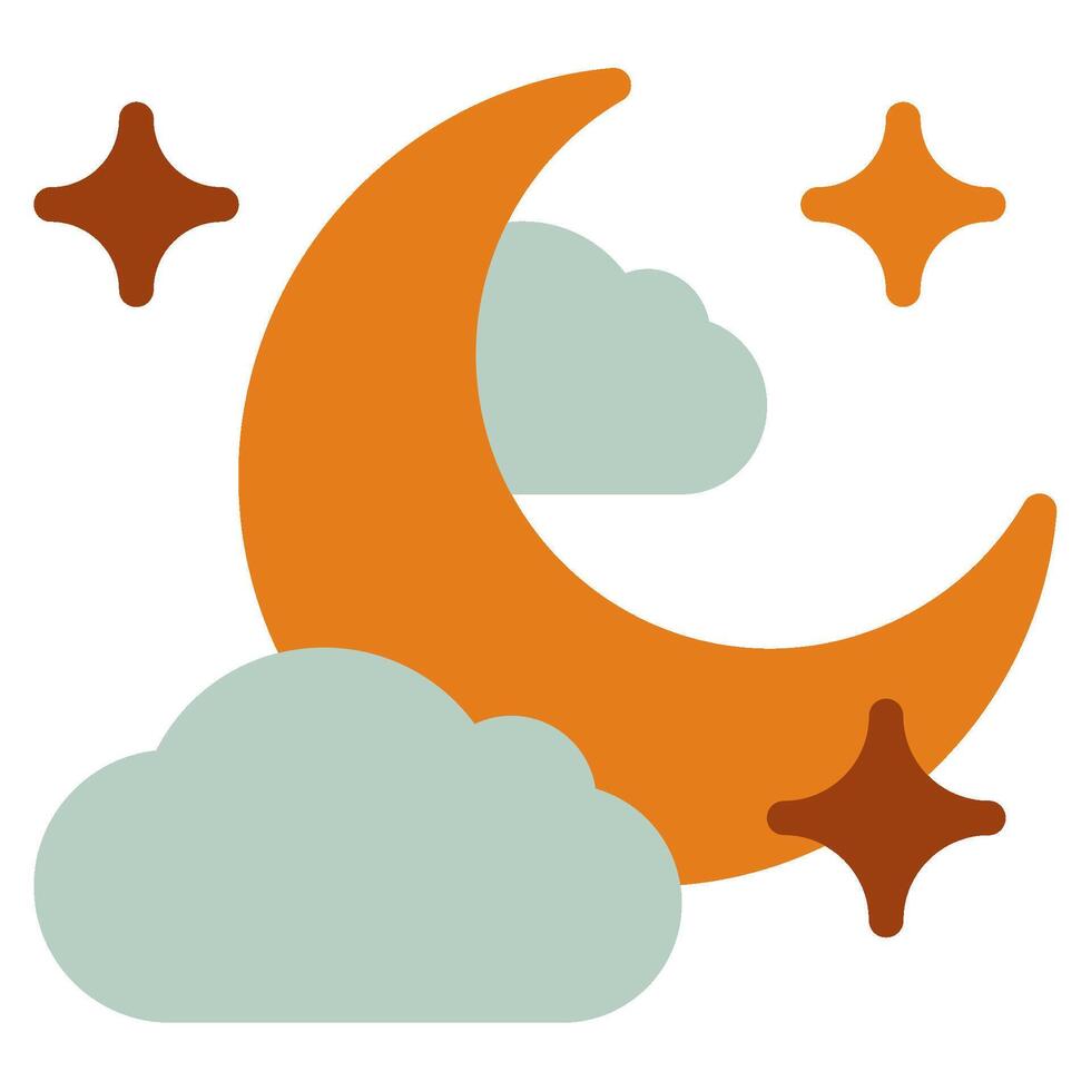 Night Sky Icon Ramadan, for infographic, web, app, etc vector