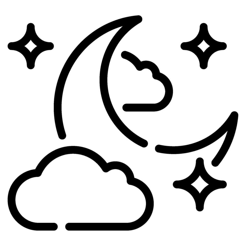 Night Sky Icon Ramadan, for infographic, web, app, etc vector