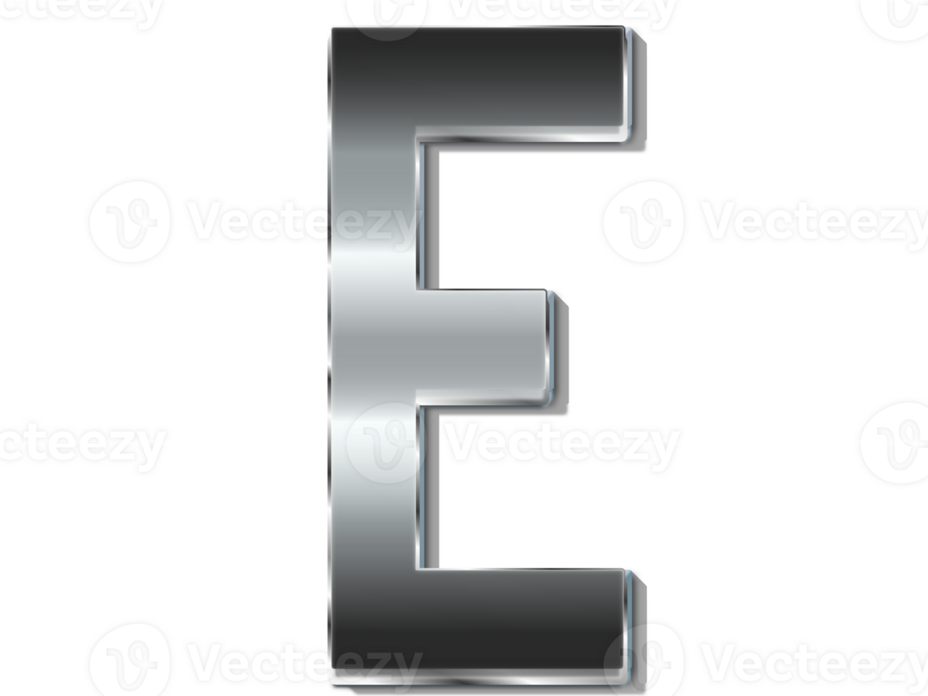 LETTER E STAINLESS STEEL EFFECT png