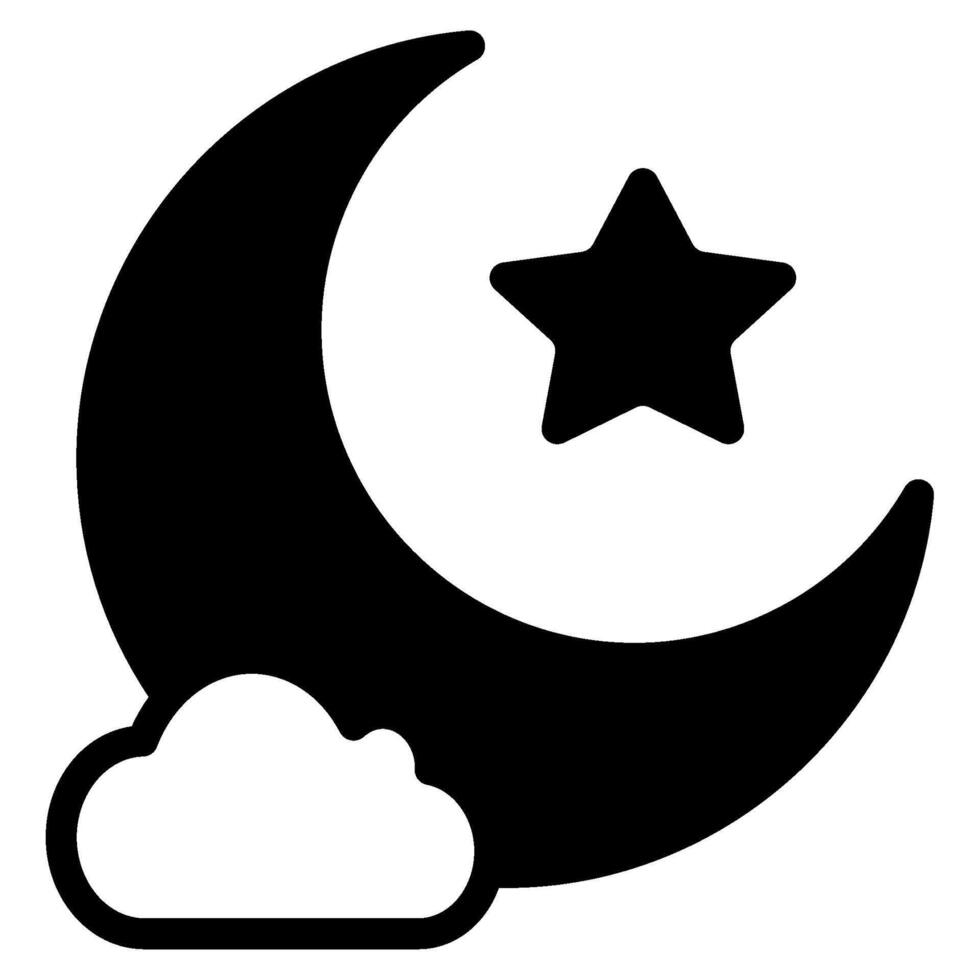 Star and Crescent Icon Ramadan, for infographic, web, app, etc vector