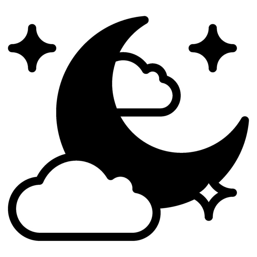 Night Sky Icon Ramadan, for infographic, web, app, etc vector