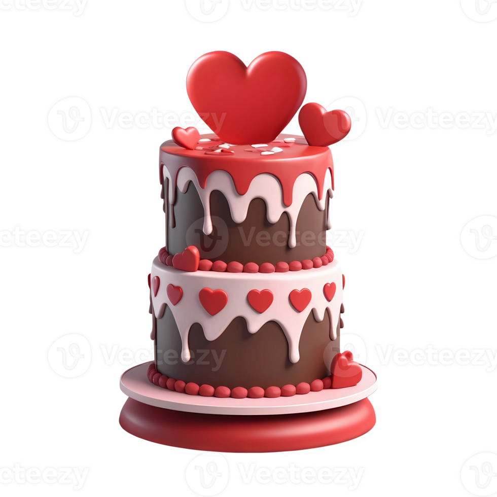 AI generated 3D Rendering Valentine's Cake png