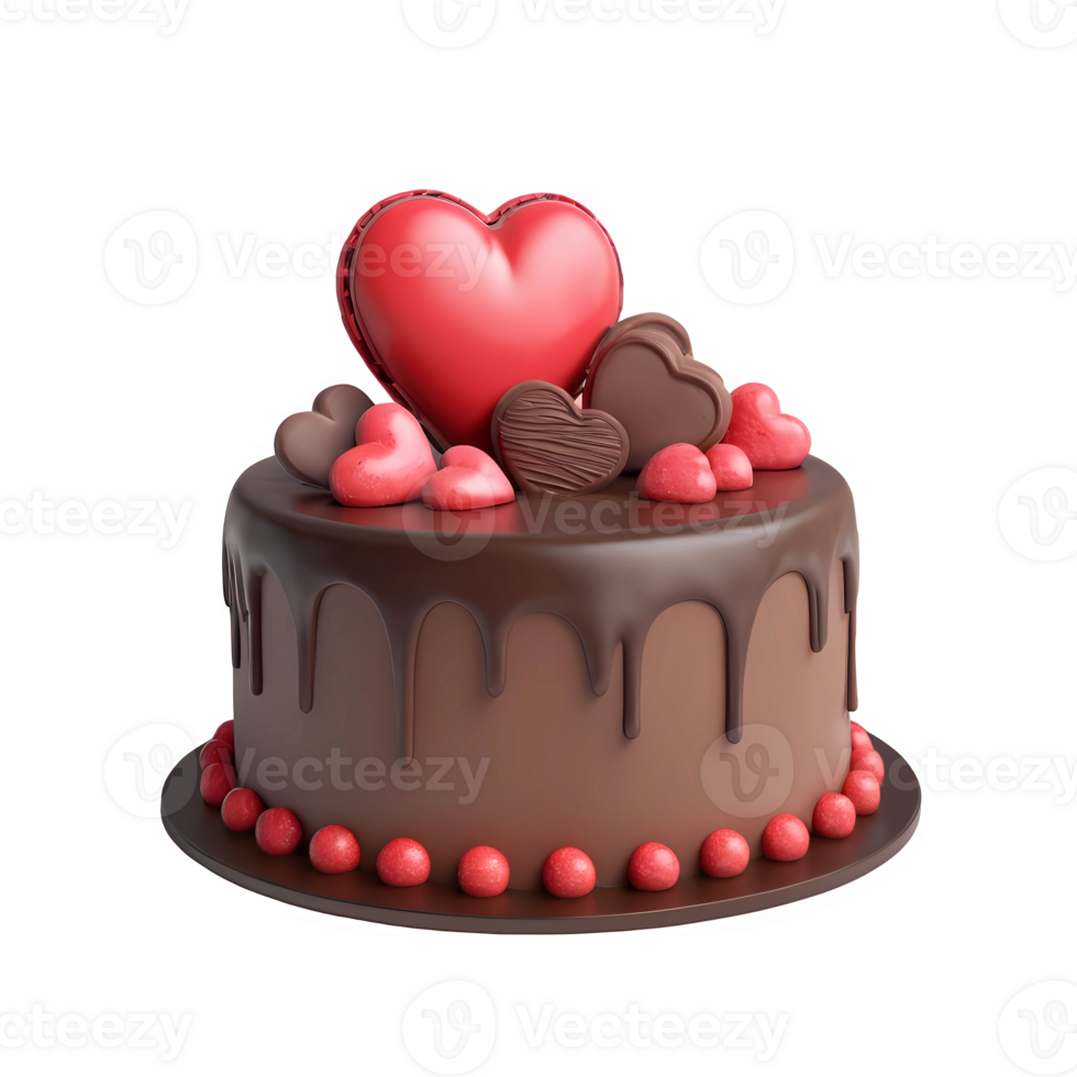 AI generated 3D Rendering Valentine's Cake png
