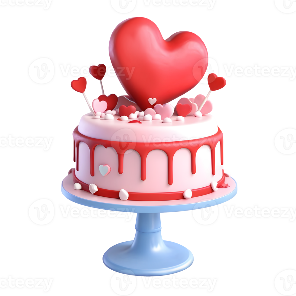 AI generated 3D Rendering Valentine's Cake png