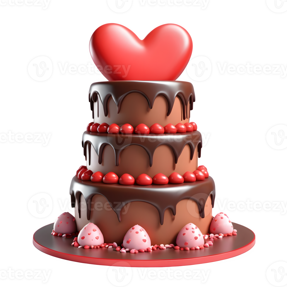 AI generated 3D Rendering Valentine's Cake png