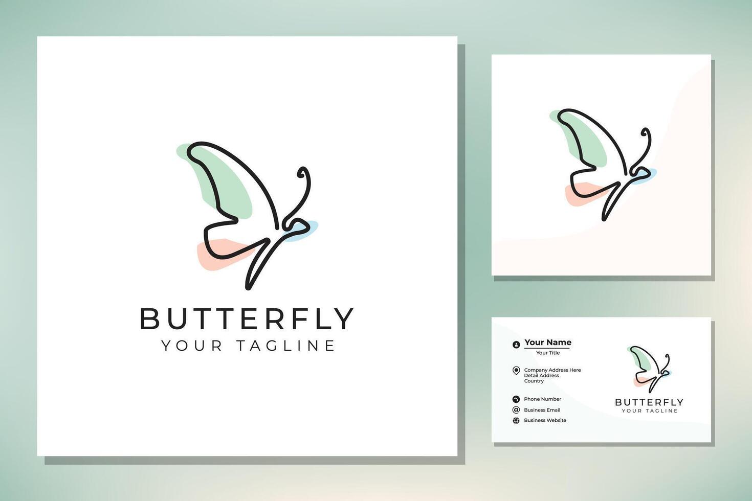 belleza volador mariposa logo vector