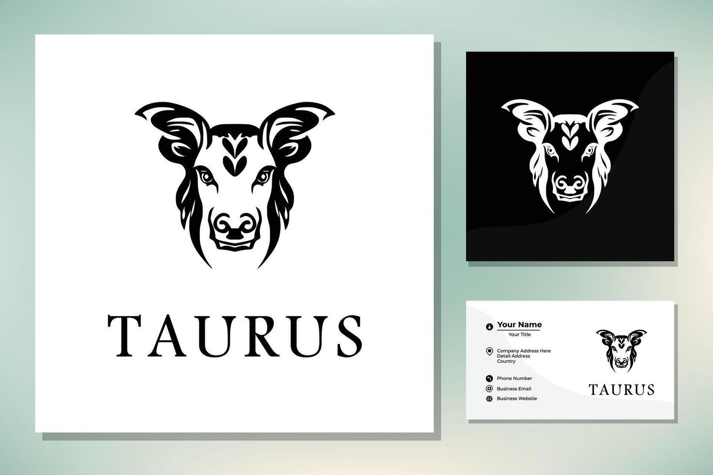 cuerno largo toro búfalo vaca cabeza de ganado toro tauro inspiración para el diseño del logotipo vector