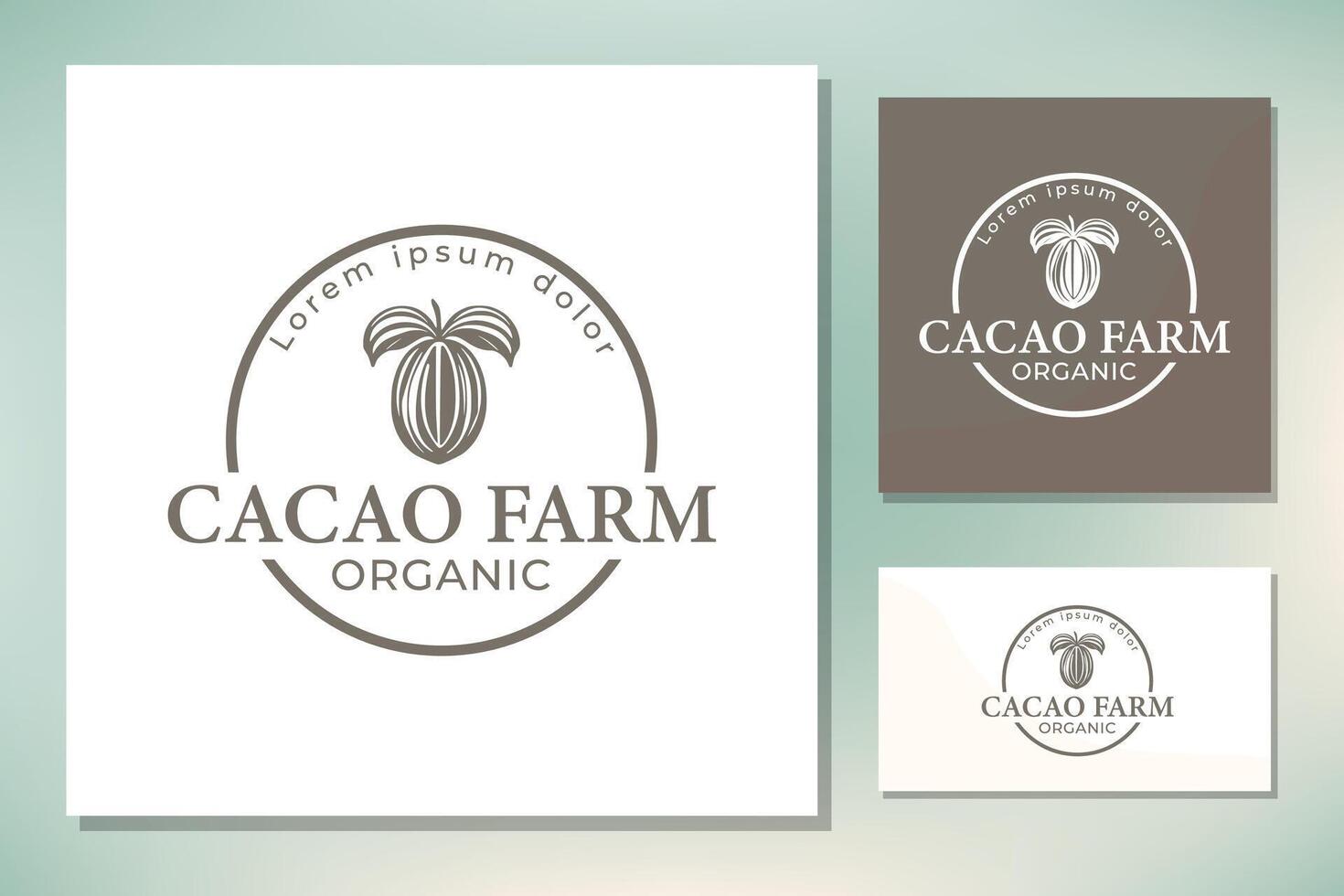 cacao granja cacao logo diseño orgánico Fruta vector