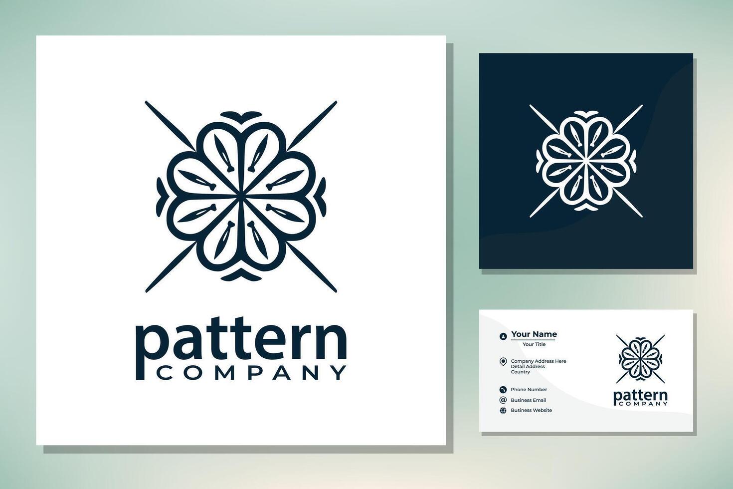 inspiración de diseño de logotipo de patrón de línea de lujo elegante vector