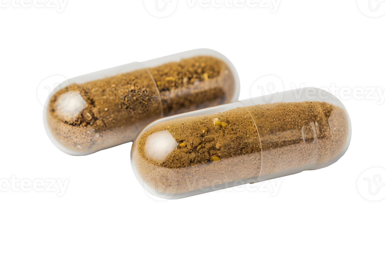 AI generated Pills with ground spices PNG