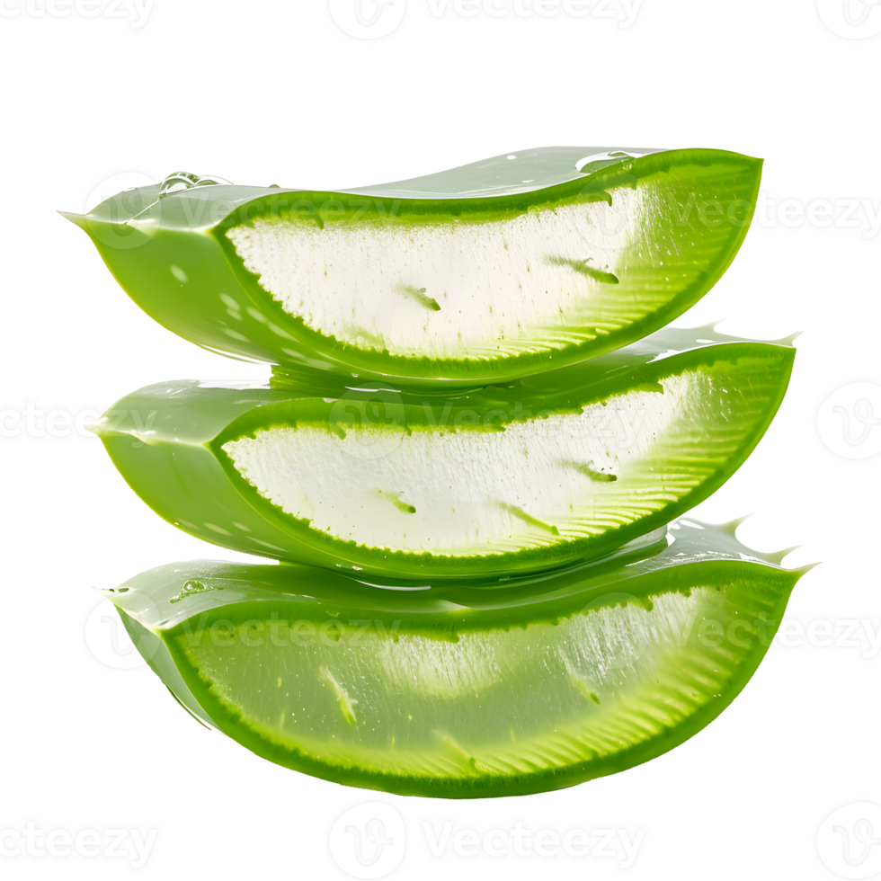 ai generato pila di aloe Vera affettato con gel png