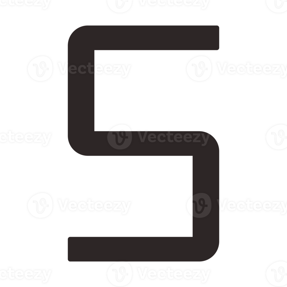 black number five design for decoration png
