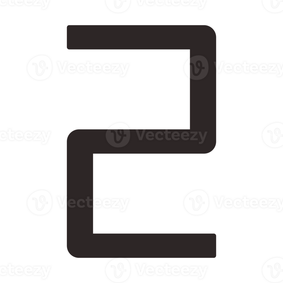 black number two design for decoration png