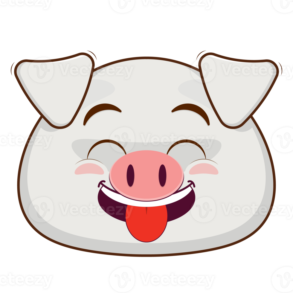 pig playful face cartoon cute png