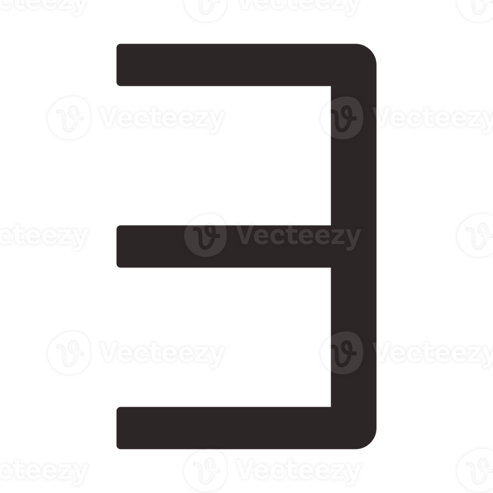 black number three design for decoration png