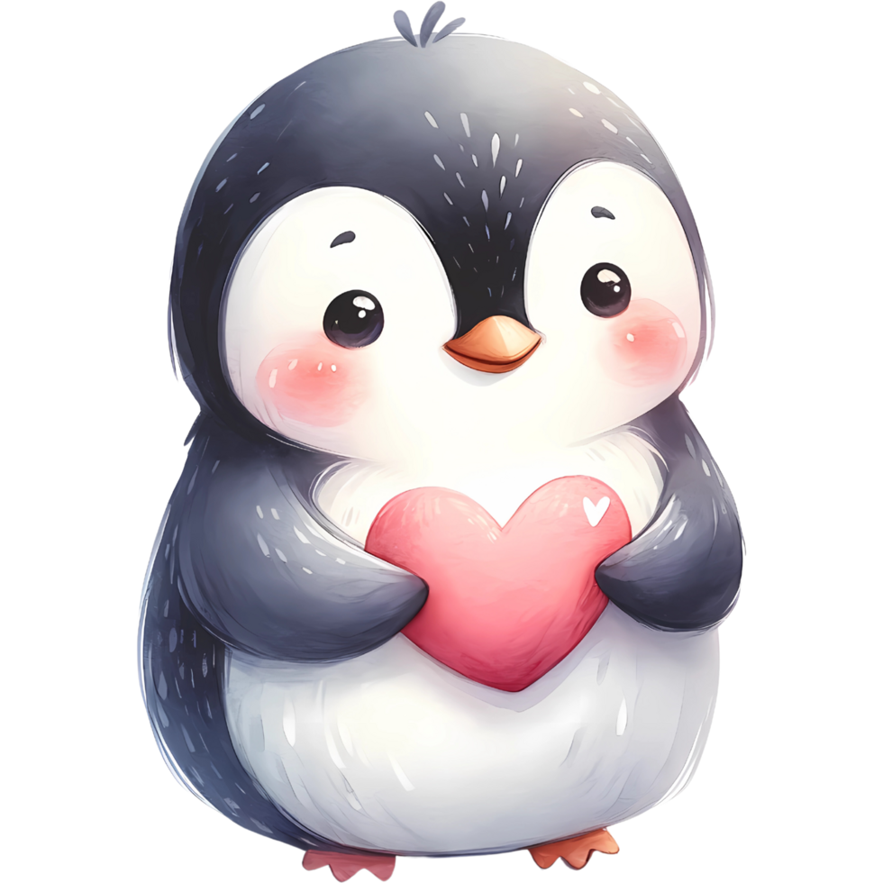 ai generado animal participación el corazón clipart para amor en enamorado día png