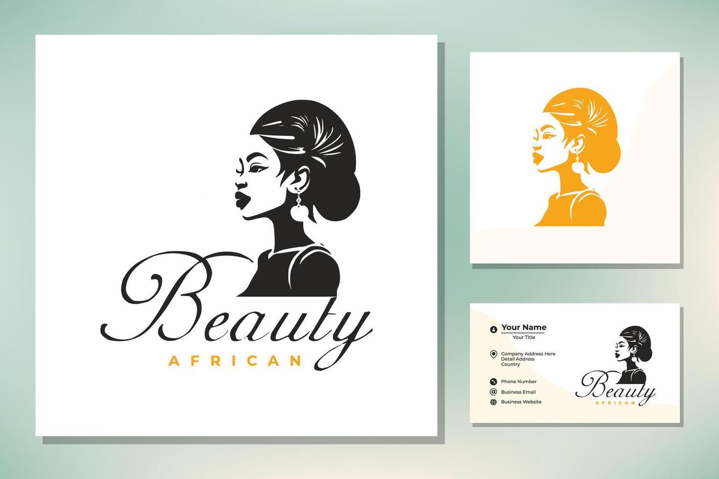 Silhouette of Exotic Beautiful African Woman Dress Cloth vector